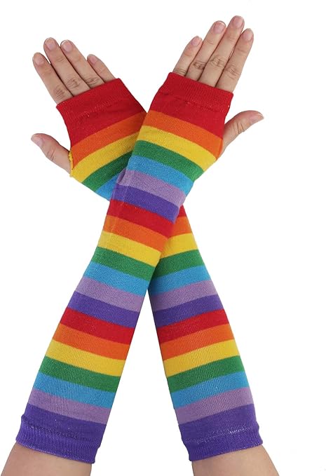 Allegra K Women's Arm Warmers Winter Knitted Elbow Long Cosplay Costume Fingerless Gloves