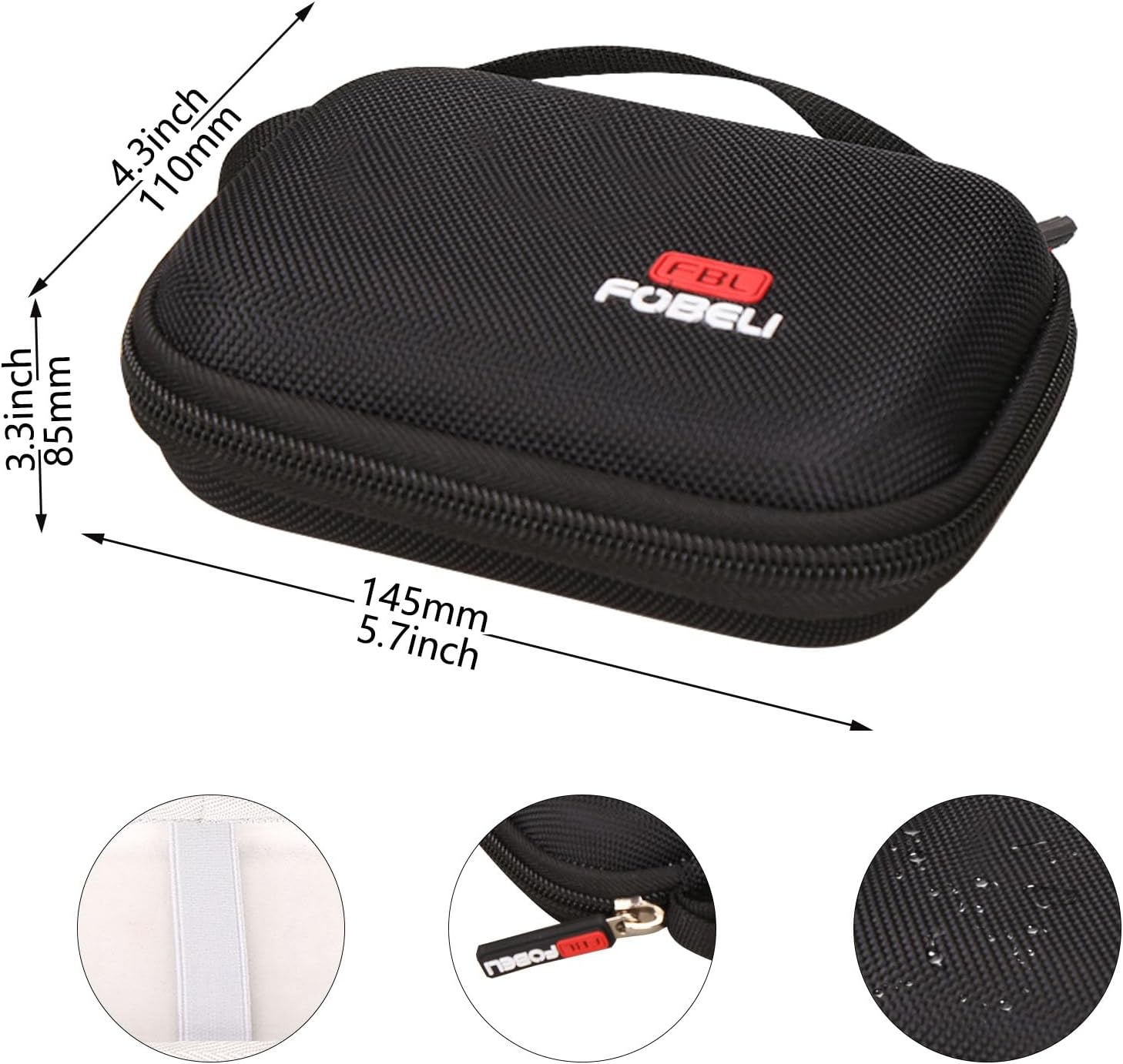 FBLFOBELI Hard Drive Case for Toshiba Canvio Basics/WD Elements My Passport/Seagate/UnionSine/Samsung T9 Portable External Hard Drive 1TB 2TB 3TB 4TB USB 3.0 2.5” HDD Shockproof Travel Bag image 5