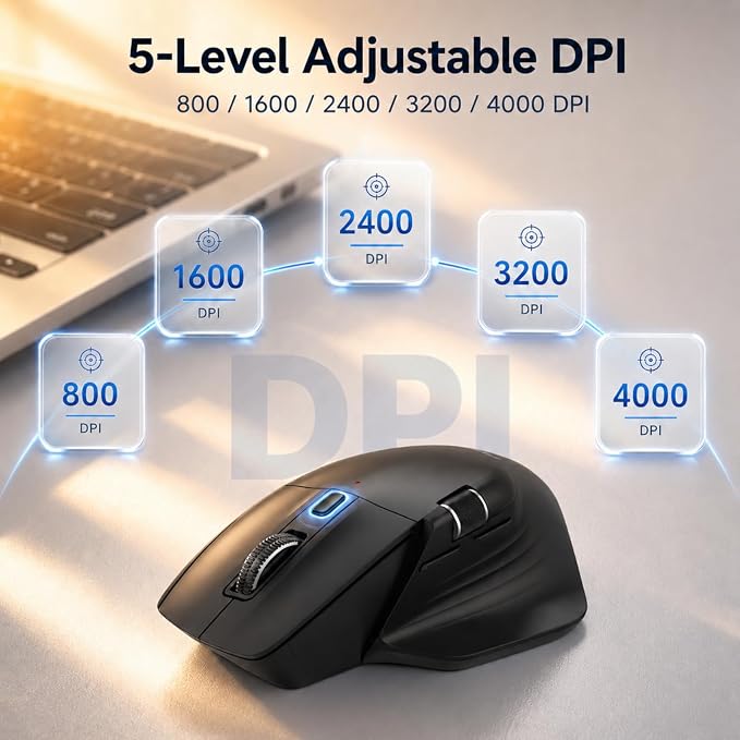 PHILIPS ergonomic wireless mouse with dual scroll wheels