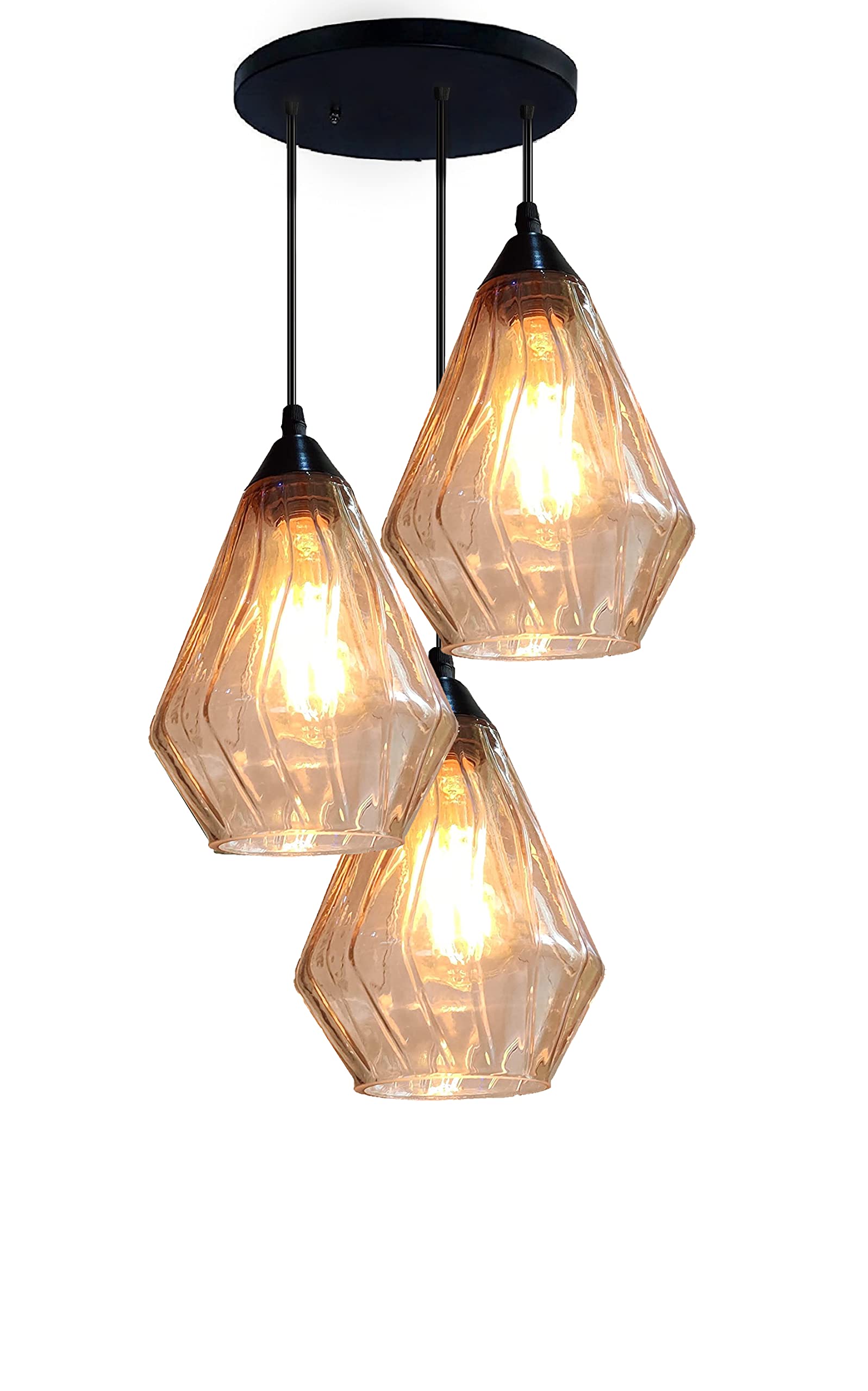 BrightLyt Diamond Shape Luster Glass Chandelier Hanging Pendant Light for Home Decoration (Model 1)