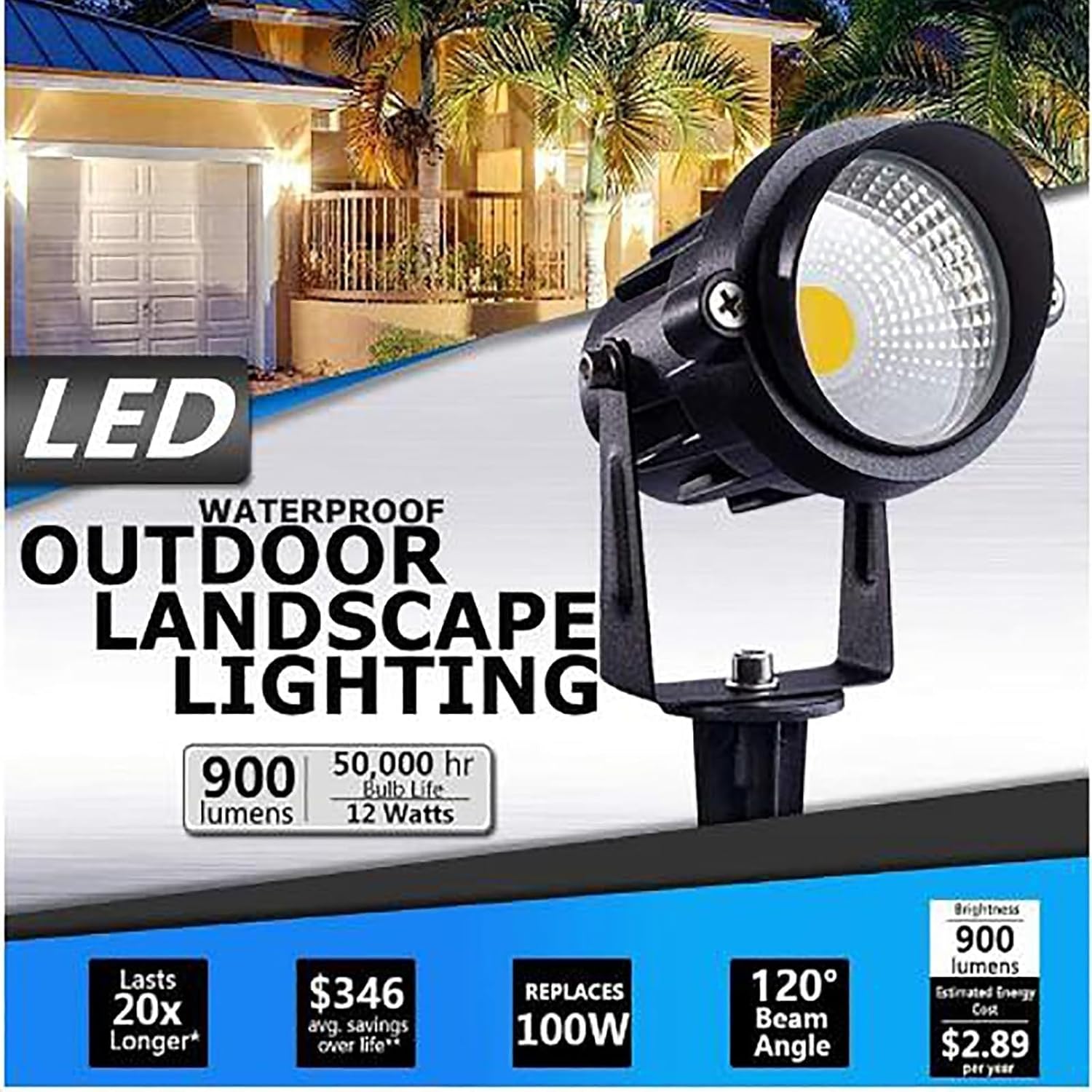 4PCS Outdoor Landscape Lamp - 5W LED Garden Light, Beam Light Floor Lamp, IP65 Waterproof Landscape Pathway Lighting with Tip Stand, for Garden, Yard, Pathways Lighting(Yellow)