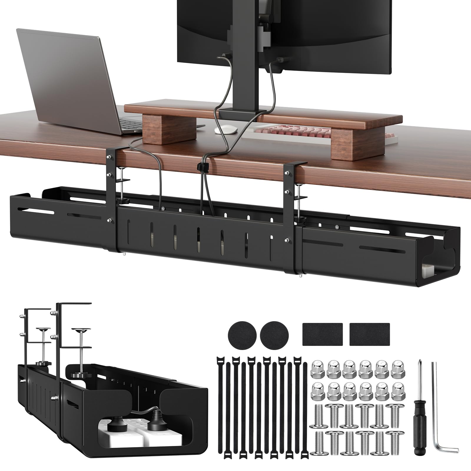 Under Desk Cable Tray - Organize Your Cables! -9