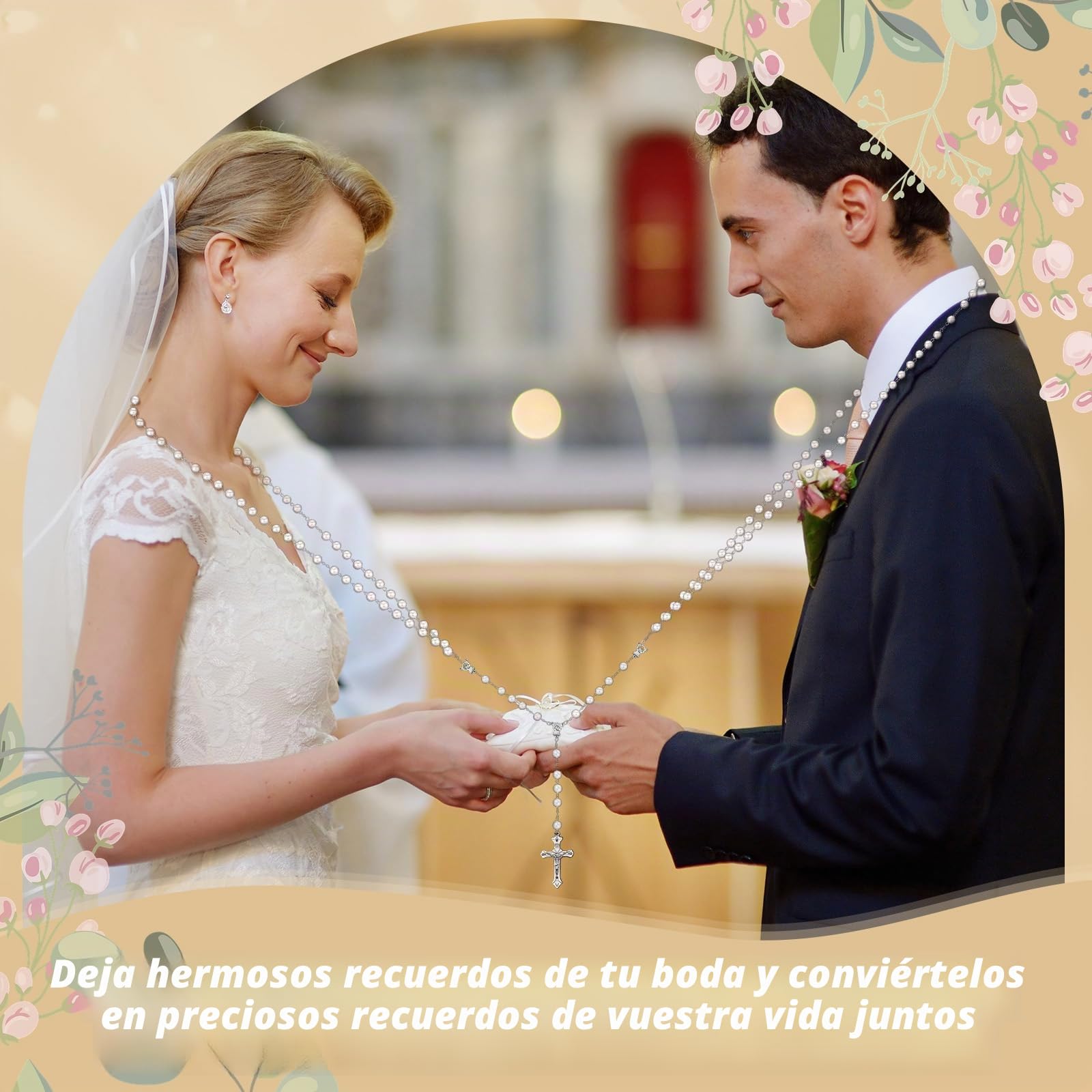 Cuerda de lazo blanca para boda, hermosa cuerda decorativa de oro blanco, cordón tradicional de lazo, lazo de boda para ceremonia, lazo tradicional para Boda para Los Novios, regalo de novia