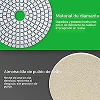 Vista 2 de Almohadillas de pulido de diamante de 4 pulgadas con almohadilla de respaldo de 5/8 pulgadas a 11, 12 piezas de almohadillas de pulido de piedra