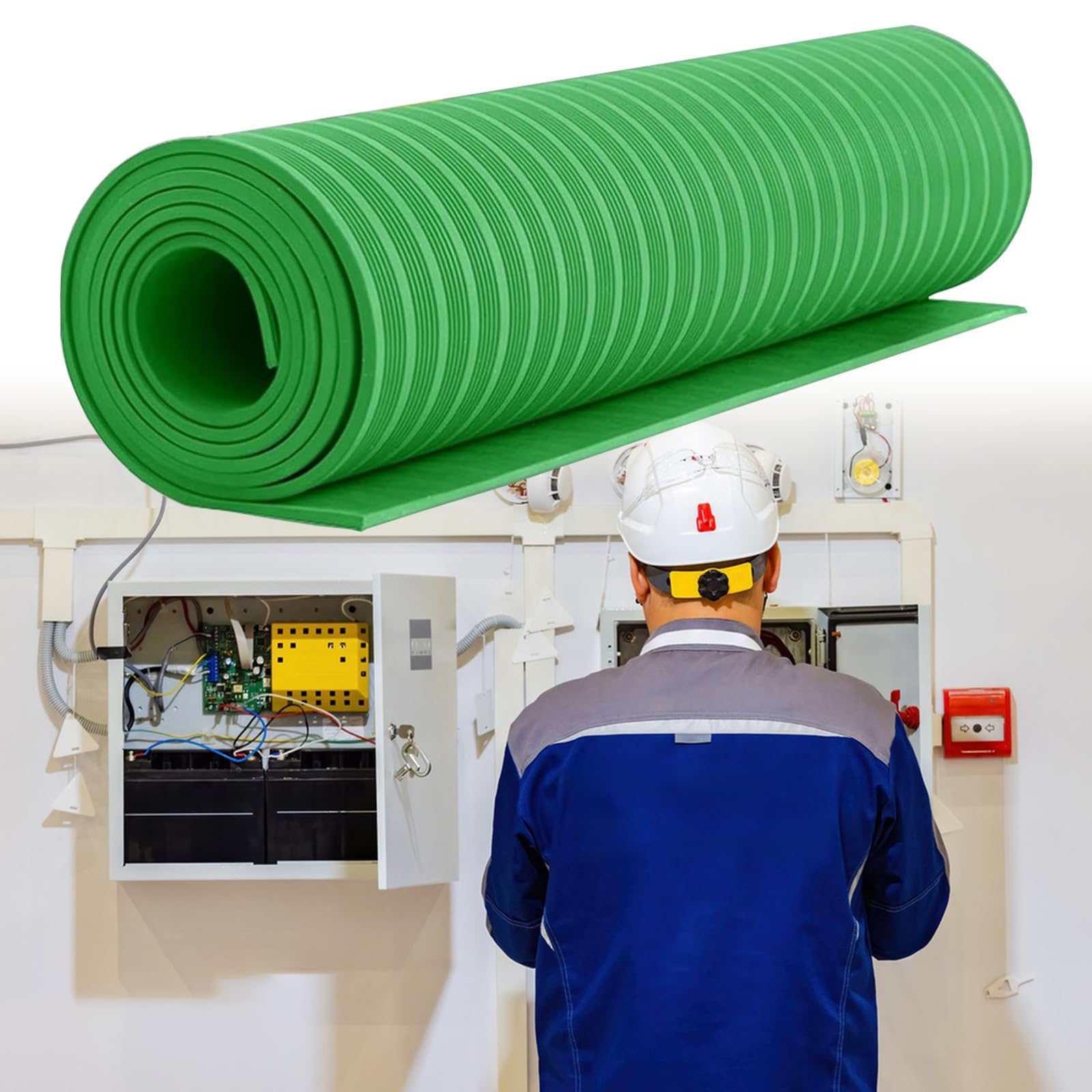 Tapis de sol isolant en caoutchouc vert 6mx5mm pour la protection des usines