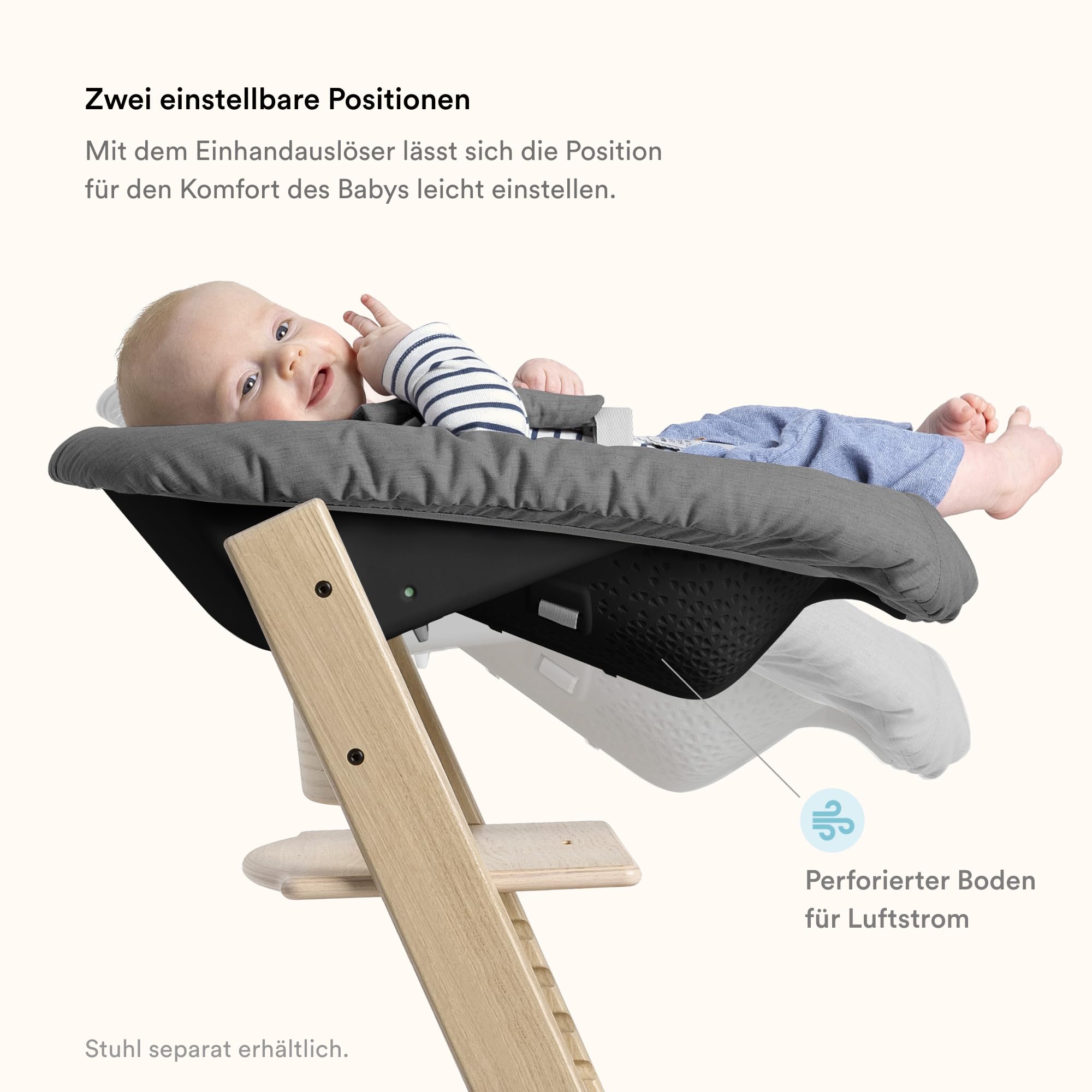 Tripp Trapp Newborn Set, Anthracite - Verwandle den Tripp Trapp Stuhl in einen Babysitz für Neugeborene bis zu 9 kg - Gemütlich, sicher & einfach zu verwenden - Kompatibel mit Modellen nach Mai 2003