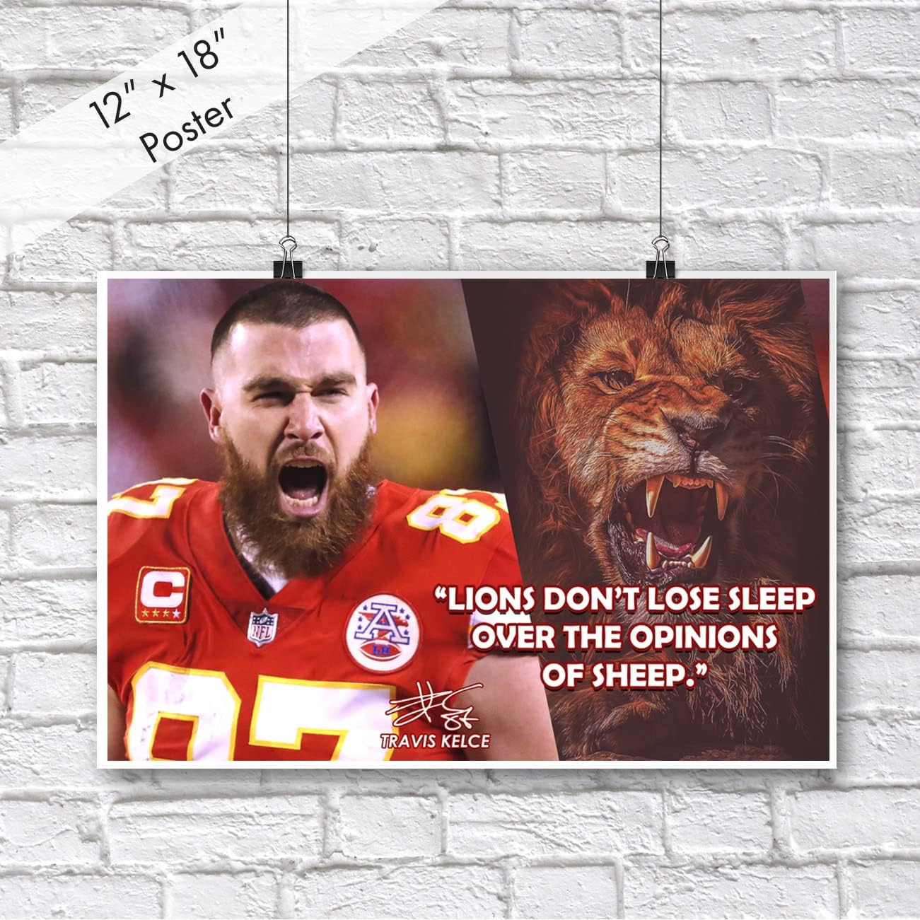 Travis Kelce Poster Motivational Quote Posters Inspirational Football Sports Decor Coaching Wall Art Growth Mindset Teacher Educational Teaching Quotes Autograph Elementary Jersey Kansas City P107 - Image 2