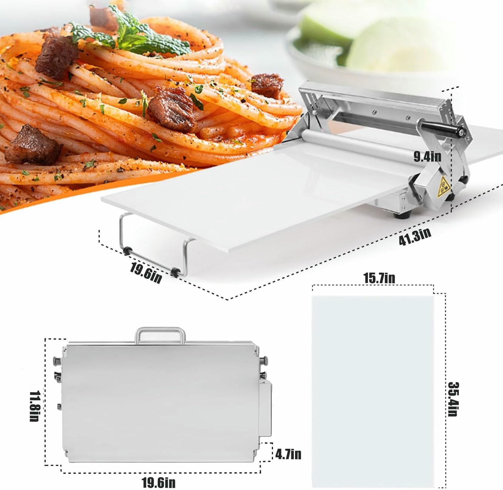 Laminadora De Masa Compacta, Máquina De Hojaldre, Máquina Laminadora De Masa Plegable con Espesor Ajustable Y Tablas Laminadoras, para Pizza, Croissants, Pastelería, Fondant~/