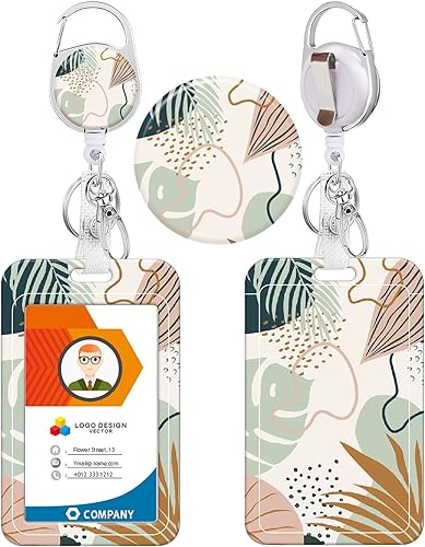 Portatarjetas y carrete retráctil de alta resistencia, funda para tarjetas de identificación con clip de mosquetón, soporte para tarjetas de