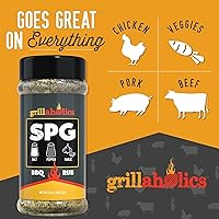 Vista 3 de Grillaholics Condimento de ajo y sal y pimienta - Condimentos SPG Rub - El condimento multiusos perfecto y condimento para barbacoa