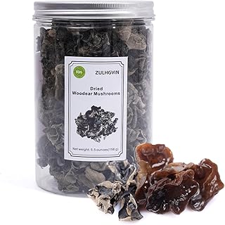 ZULHGVIN Black Fungus Mushrooms Dried Wood ear Mushrooms organic In-season picking naturally air dry 5.5oz(156g)