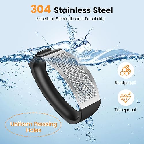Miniatura 6 de Prensa de Ajo, Trituradora de Ajo de Acero Inoxidable, Fácil de Usar y Limpiar, Mango Ergonómico, Gadget de Cocina Fácil para Triturar sin Esfuerzo,