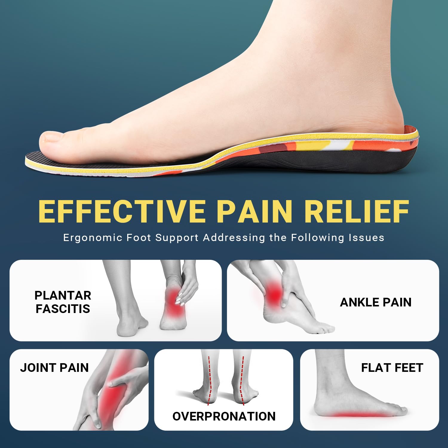 PCSsole Plantare Ortopedico Solette Scarpe plantari per tallonite Per Piede Piatto, Spina Calcaneare, Fascite Plantare, Metatarsale, Per Uomini E Donne