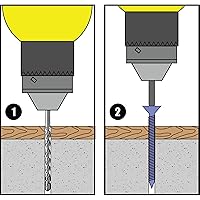 Vista 6 de Tornillos de mampostería TorqueMaster de 516" x 2-14" con cabezal de arandela hexagonal, 50 piezas, tornillos de hormigón, resistencia a