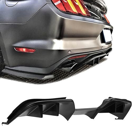 Compatiblereemplazo para parachoques trasero, difusor de labio trasero de poliuretano estilo DF, negro, se adapta a Ford Mustang 2015 2016 2017 con