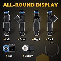 Vista 5 de Inyector de combustible, 4 agujeros, 6 piezas para Jeep Cherokee Grand Cherokee Wrangler 4.0L Dodge Ram 1500 2500 3500 5.2L Reemplazar #