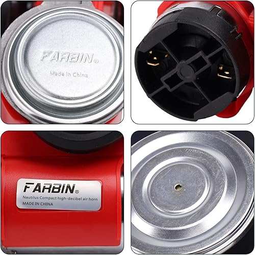 Miniatura 3 de FARBIN Bocina de Tren para Camión 12v 150db Bocina de Coche Fuerte Bocina de Aire de Caracol con Bomba de Aire para camión coche barco furgoneta