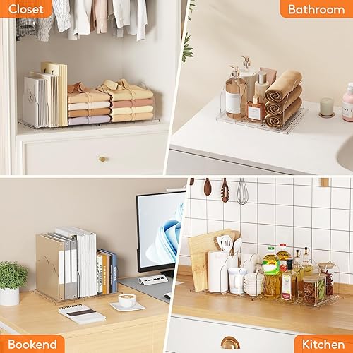 Miniatura 8 de Lifewit Paquete de 4 organizadores de plástico para armario, separadores de estantes ajustables para organización del armario, organizador de