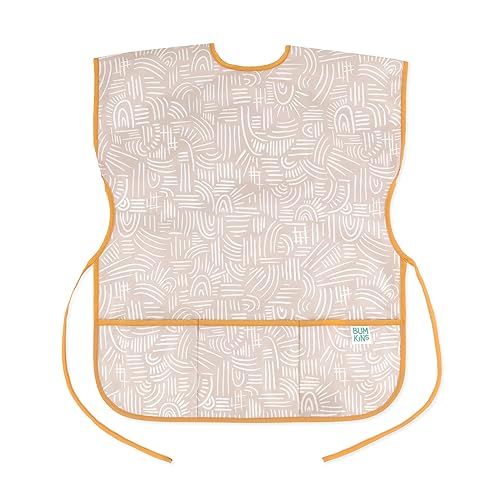 Miniatura 19 de Bumkins Bata de manga corta, reutilizable, impermeable, para niñas y niños de 3 a 7 años, delantal de pintura para niños, artes, manualidades y