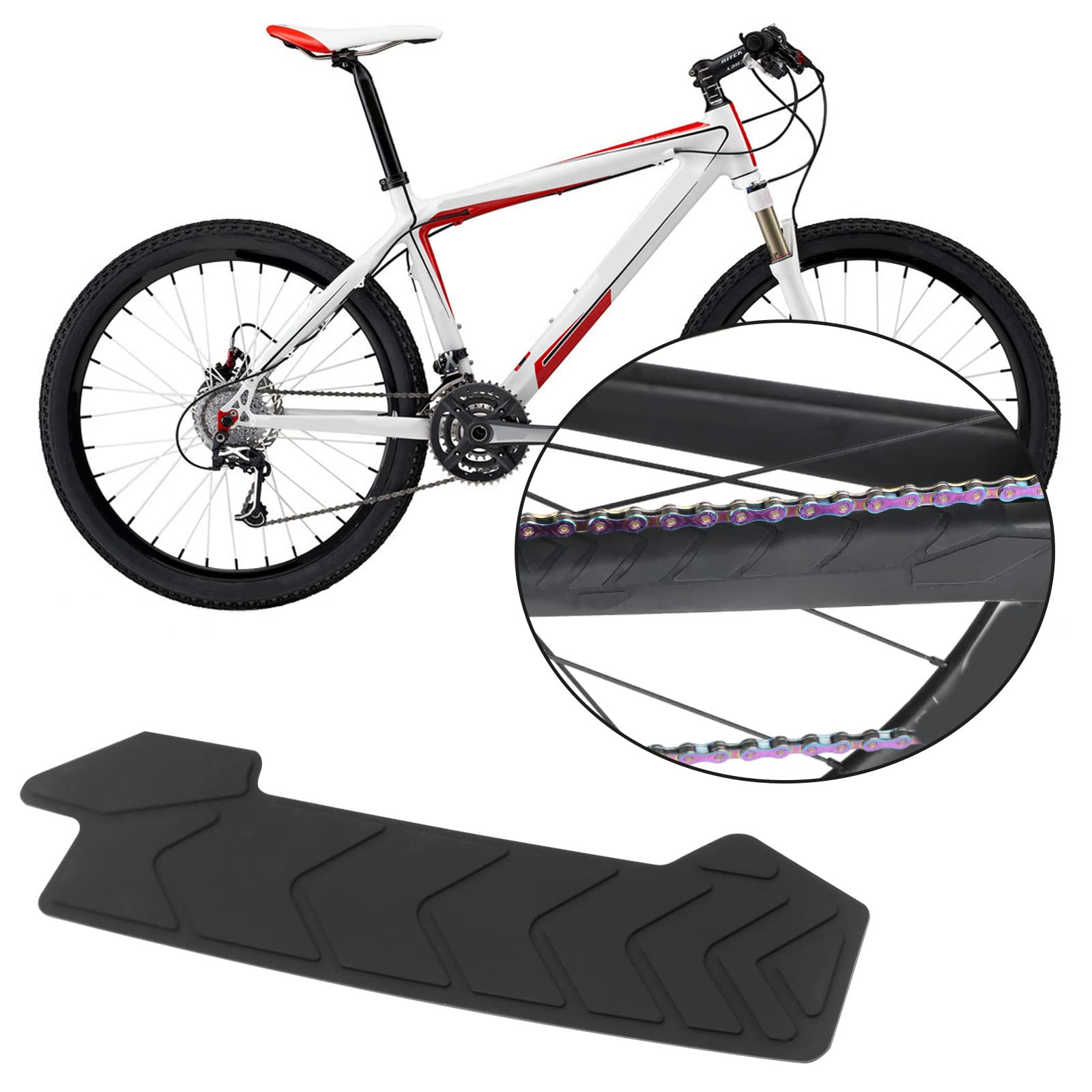 Image secondaire de OTOTEC Lot de 2 protections de cadre de vélo en silicone pour tous les types de vélo, BMX, vélos de route, VTT, noir