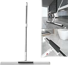 2 in 1 Floor Cleaner Mop Magic Broom for Scraping and Sweeping 180° Rotate Bathroom Floor Brush Scraper with Long Handle for Floors, Glass,Tile,Windows, Kitchen to Remove Water,Dust Cleaning Tool