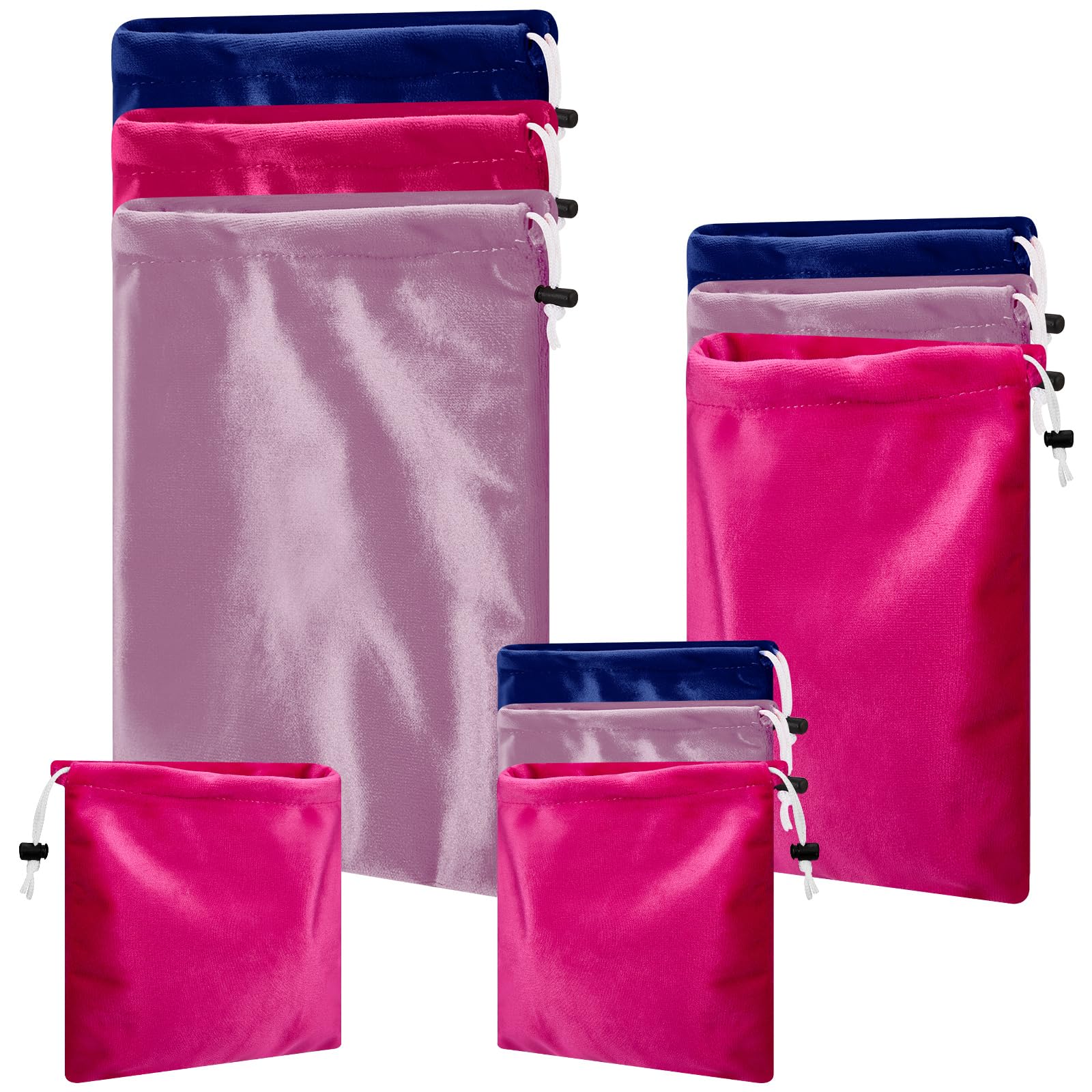 Amylove 9 Pcs Satin Game Toy Storage Bag Silk Drawstring Bags - View #2