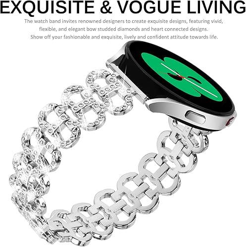 Miniatura 5 de Miimall Correa brillante de 0.77 pulgadas para Samsung Galaxy Watch 6 de 1.571.73 pulgadas, Watch 6 Classic de 1.731.77 pulgadas, correa de metal