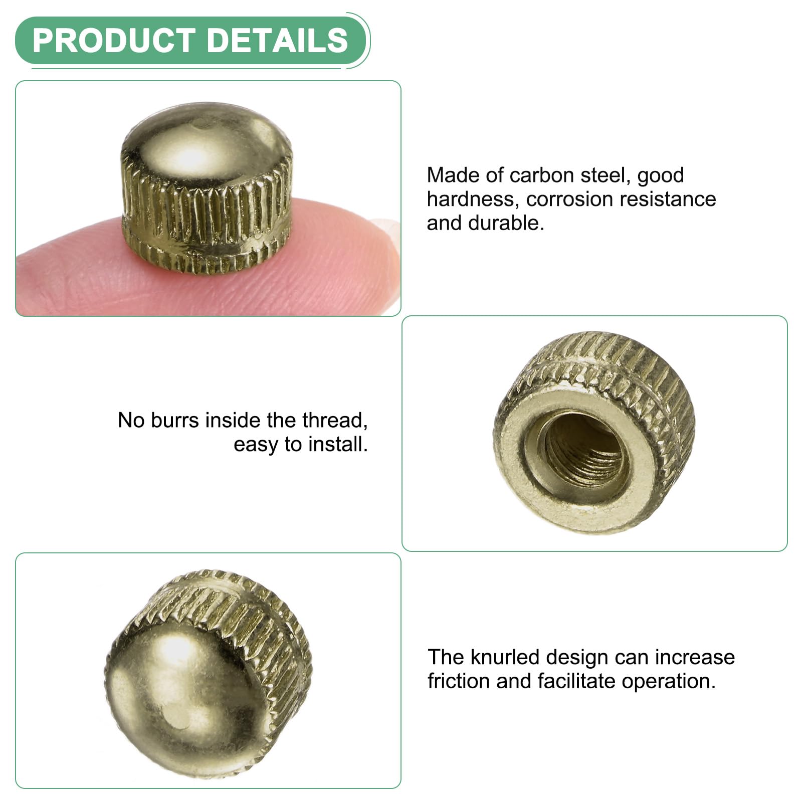 M METERXITY 25-Pack Threaded Cap Nuts - Image 2