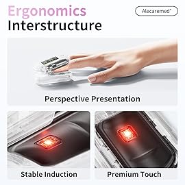 Alecaremed Pulse Oximeter, 4 Color OLED Display Oxygen Monitor Fingertip with 20  Memory, Blood Oxygen Saturation Monitor (SpO2), Alarm & Brightness Adjustable, Batteries & Lanyard (Pink)