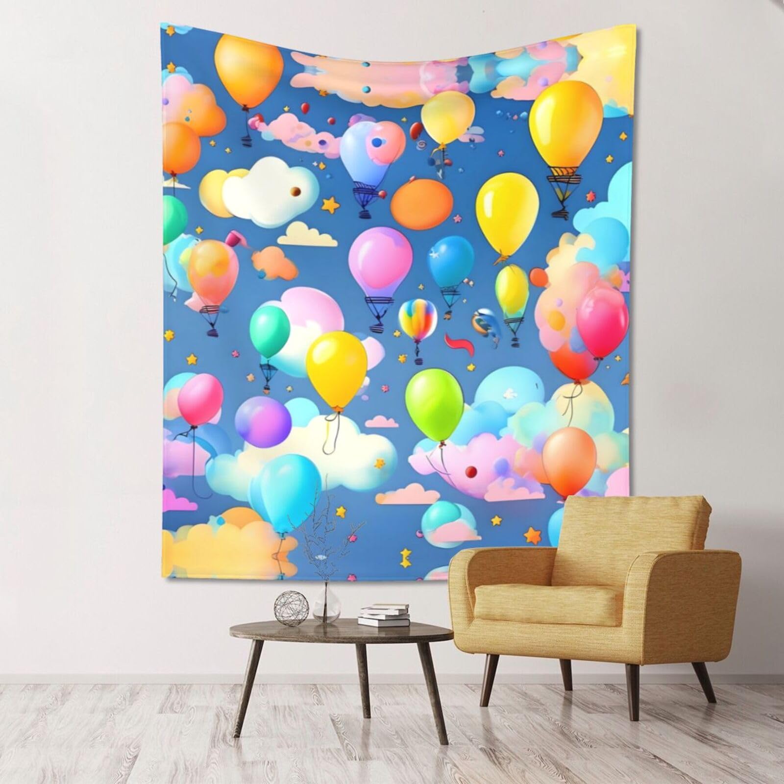 ZZYYDS Floral Wall Decor Tapestry Colorful Balloons for Living Room Dormitory Home Decor Party Background, 60x51 Inch (Vertical)