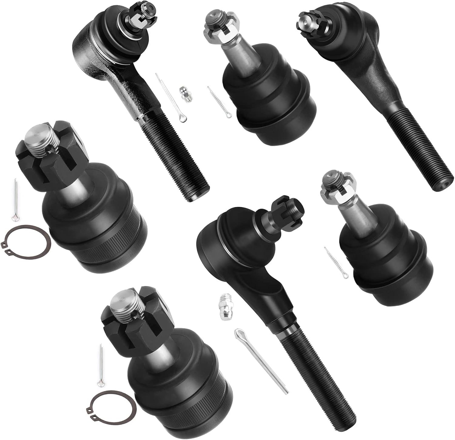 7pc Set Front Suspension Kit Inner Outer Tie Rod End Upper & Lower Ball Joint Replacement for Jeep for Cherokee Comanche Grand for Cherokee Grand Wagoneer Wrangler