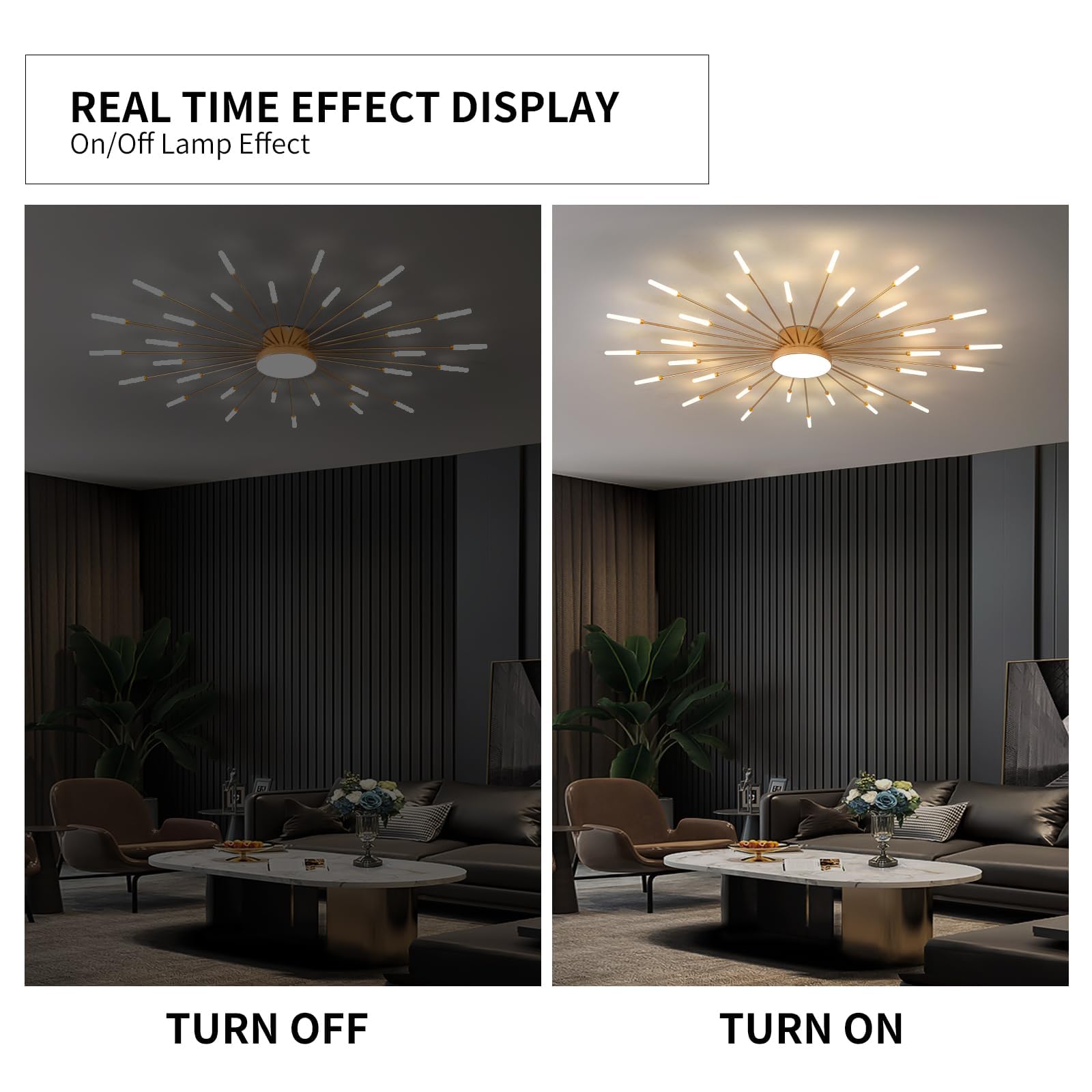 Nowoczesna lampa sufitowa LED 30+1 głowice Półwpuszczana lampa sufitowa Złoty żyrandol Oświetlenie sufitowe do sypialni Salon Kuchnia Jadalnia Restauracja