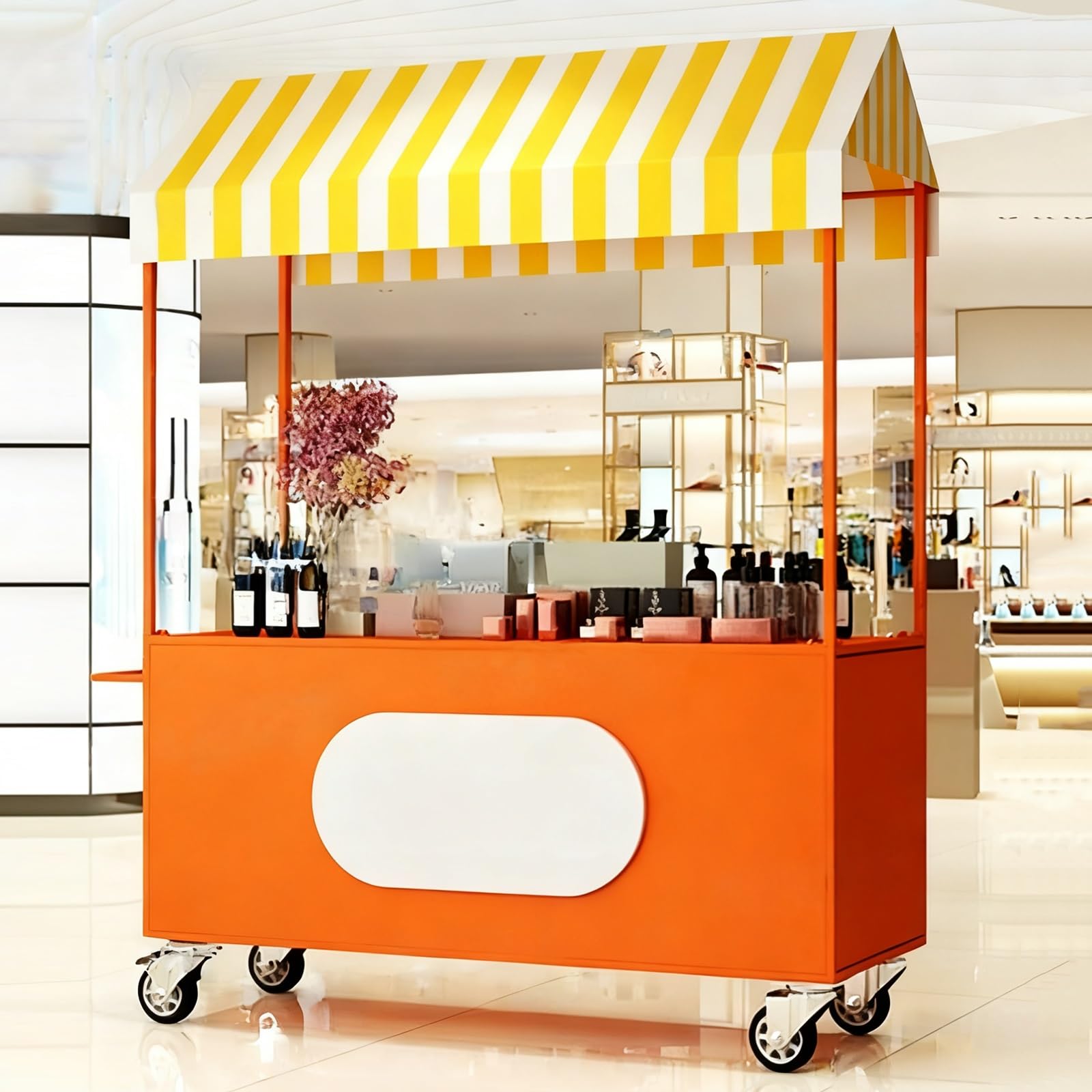 Carrello commerciale all'aperto del venditore - Carrello di cibo da strada e dessert con ruote per mercati, festival ed eventi - Cibo portatile ll per il successo aziendale
