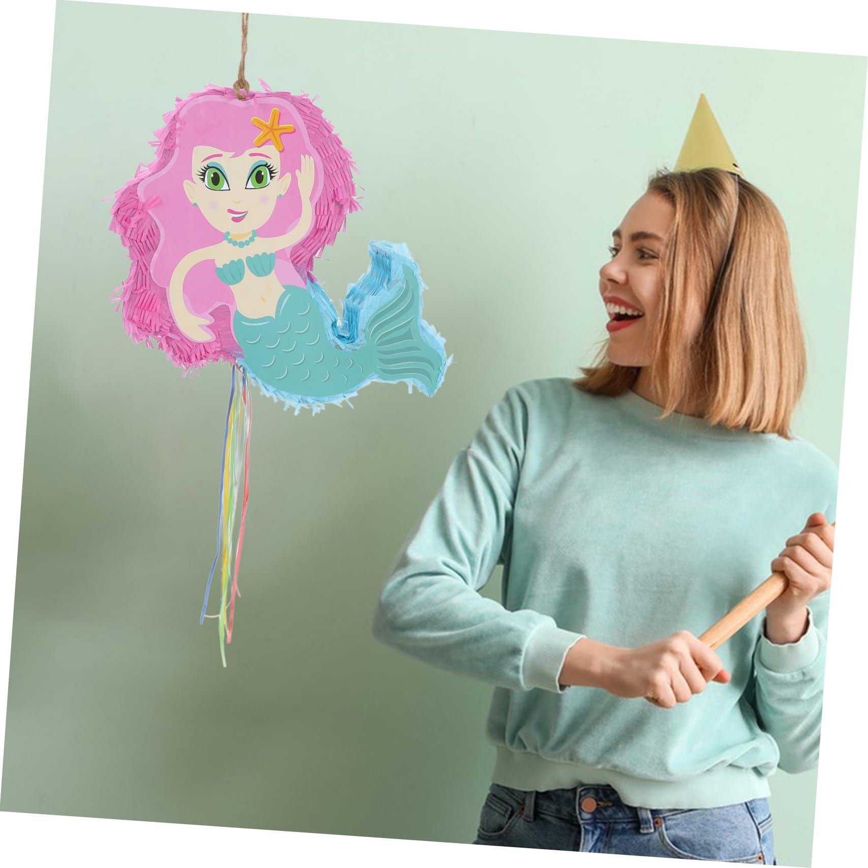 Cabilock Piñata De Sirena Con Decoraciones De Cumpleaños Diseño Encantador Fácil De