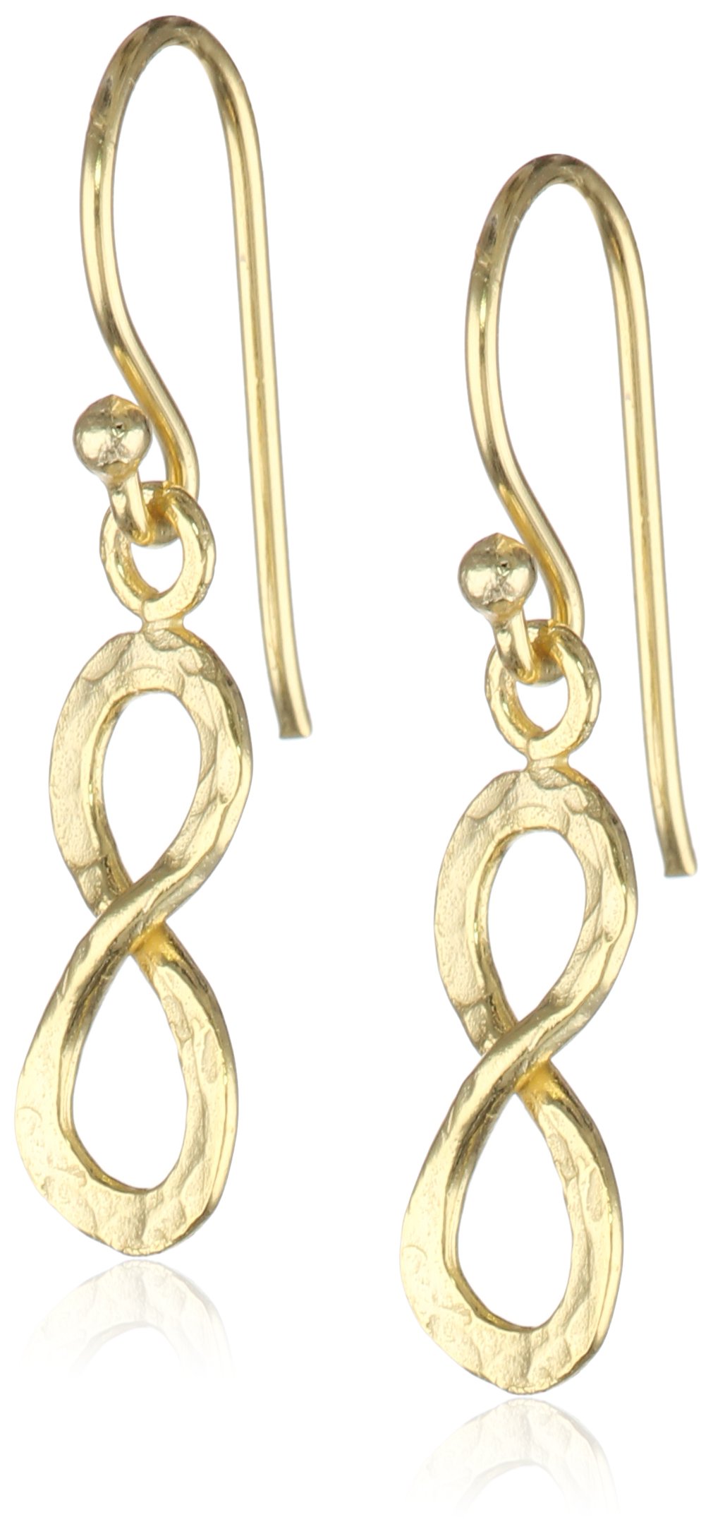 Amazon Collection Sterling Silver Hammered Infiniti Drop Earrings