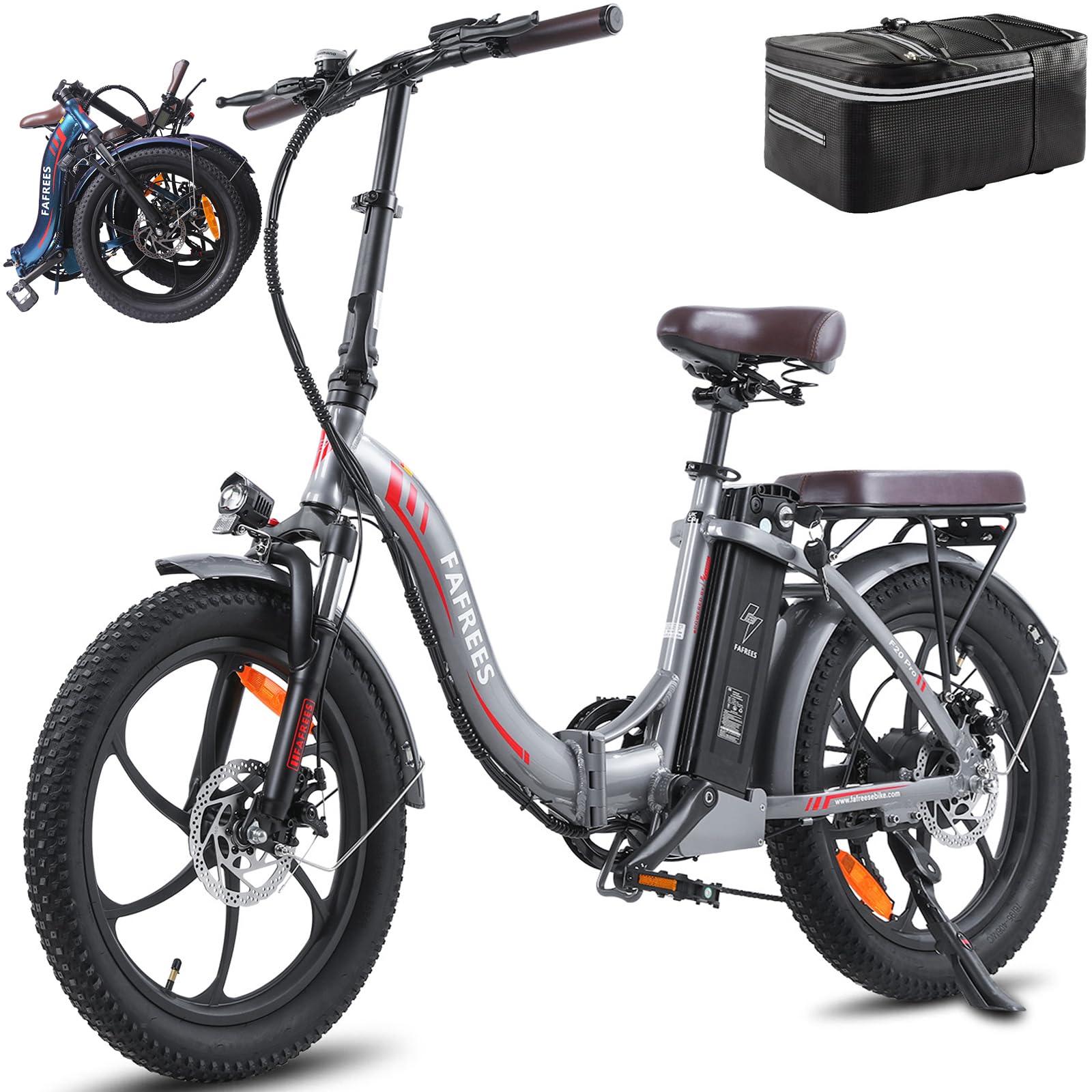 Fafrees [ Oficial F20-PRO Bicicleta electrica Urbana con batería de 36V 18Ah Fat Bike Plegable 20 Pulgadas, 250W Bici electrica Plegable de montaña Adultos Shimano 7S 25 km/h 150kg