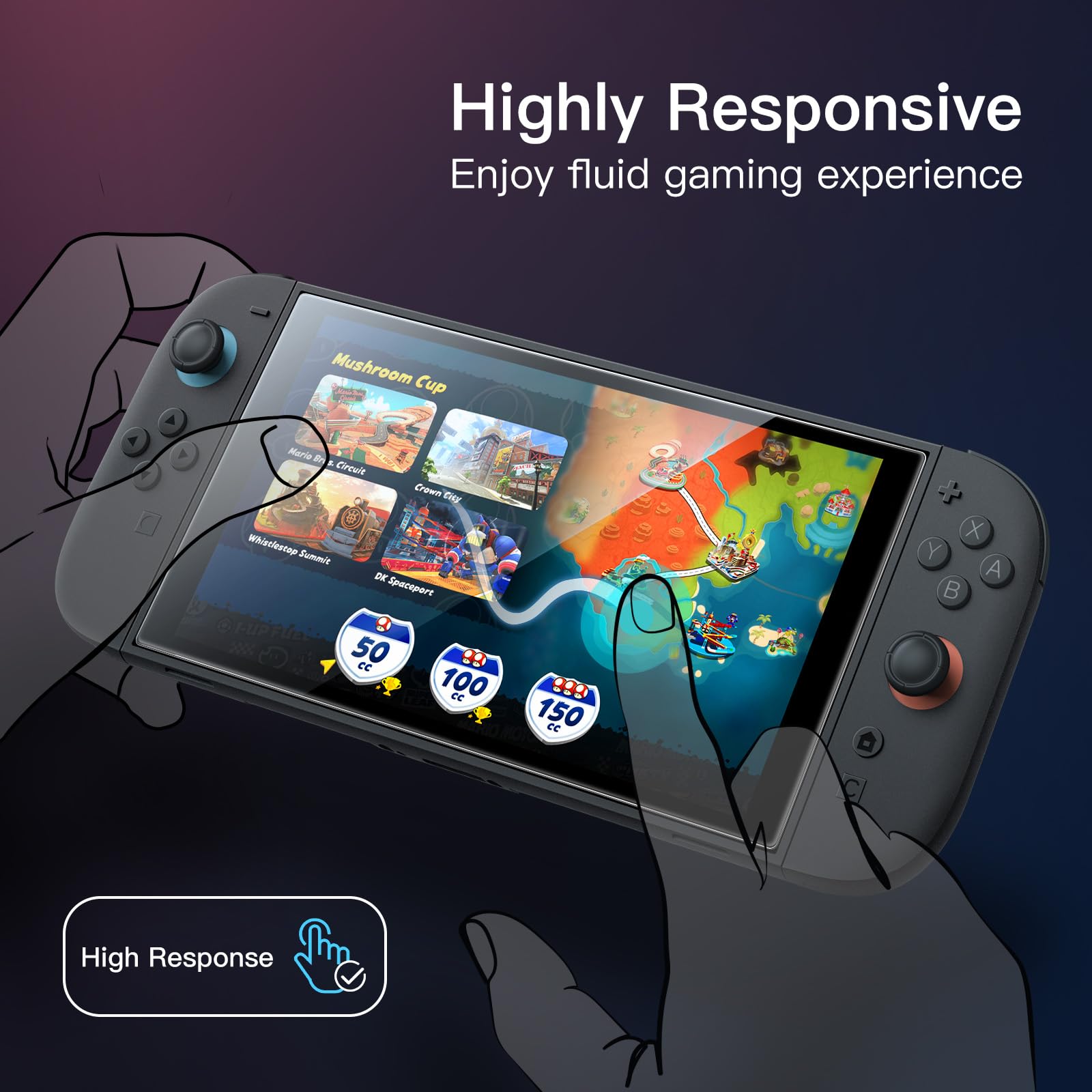 JETech Protector de Pantalla para Nintendo Switch 2 2025, Cristal Vidrio Templado 9H con Marco de Instalación Fácil, Anti-Arañazos, HD Clara, 2 Unidades