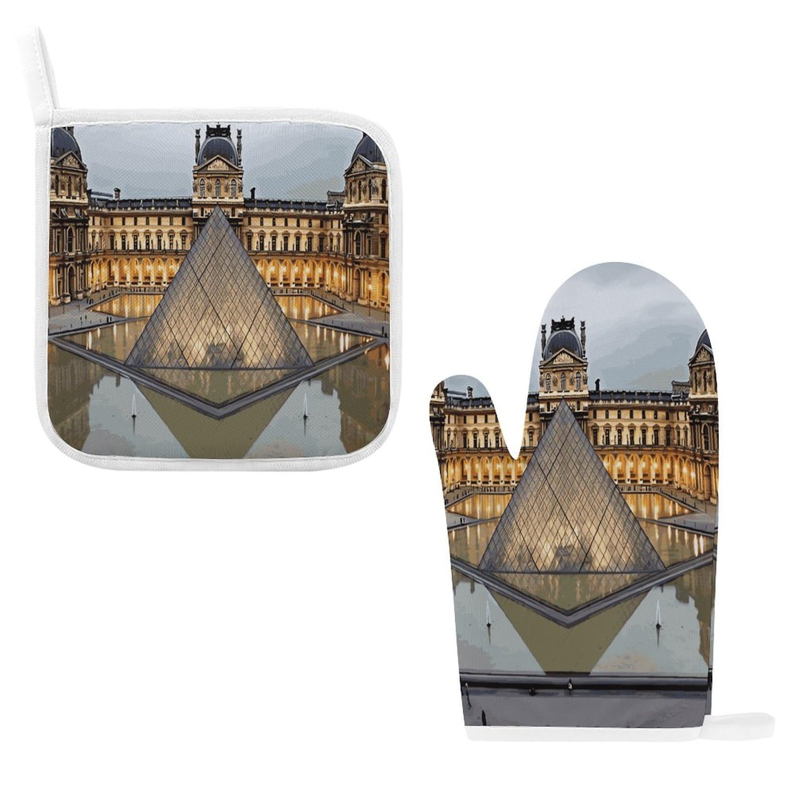 Fodpand Style Louvre Museum In Paris Oven Mitts And Pot Holders Sets