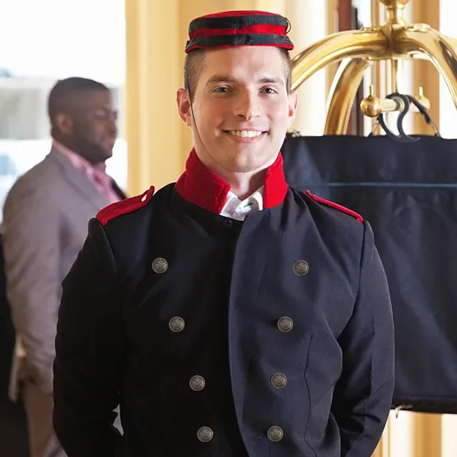 Bronze Alloy Buttons, 60 Pieces, 5 Sizes, Antique Bronze Plating, Metal Buttons for Crafts, Suits, Jackets, Uniforms, Coats