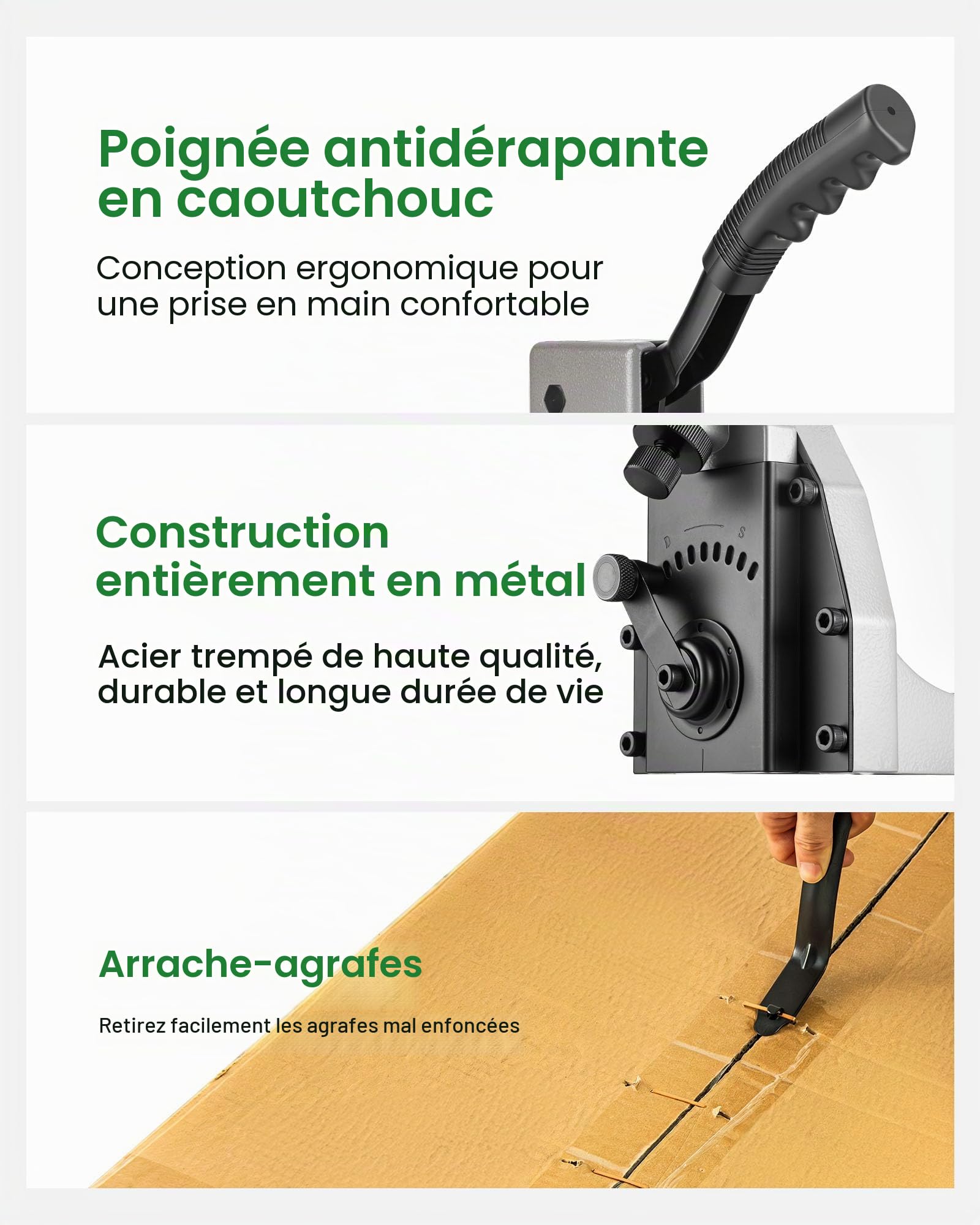 meite Agrafeuse Manuelle de Fermeture de Carton, Utilise des Agrafes pour Carton, Agrafeuse à Carton pour Carton Ondulé (Agrafeuse 18 mm avec agrafes)
