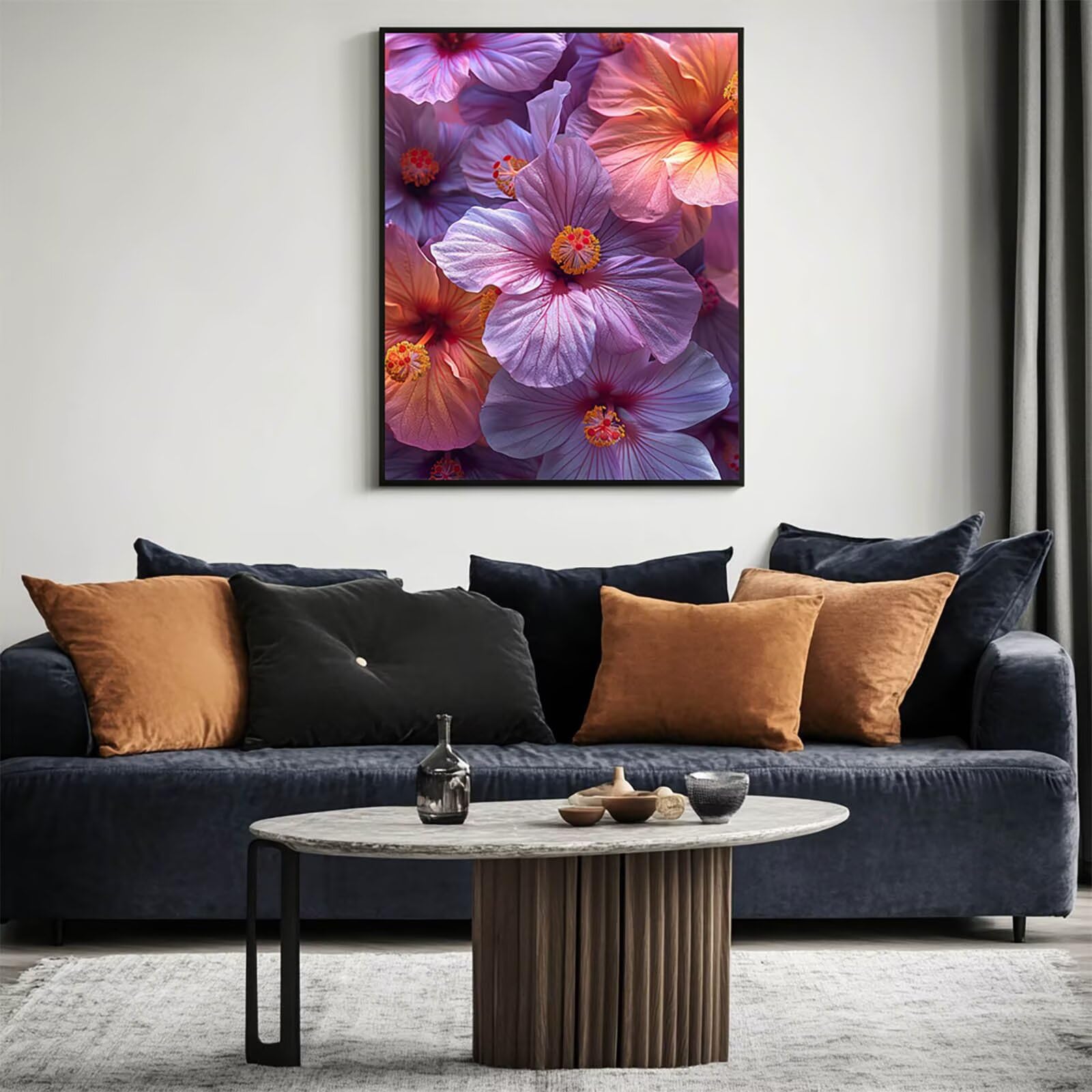 Malowanie kwiatów po numerach, dla dorosłych, malowanie roślin po numerach, dla dorosłych, materiały plastyczne z kolorowym płótnem do malowania, 137 x 100 cm, 36 kolorów farby akrylowej i pędzla