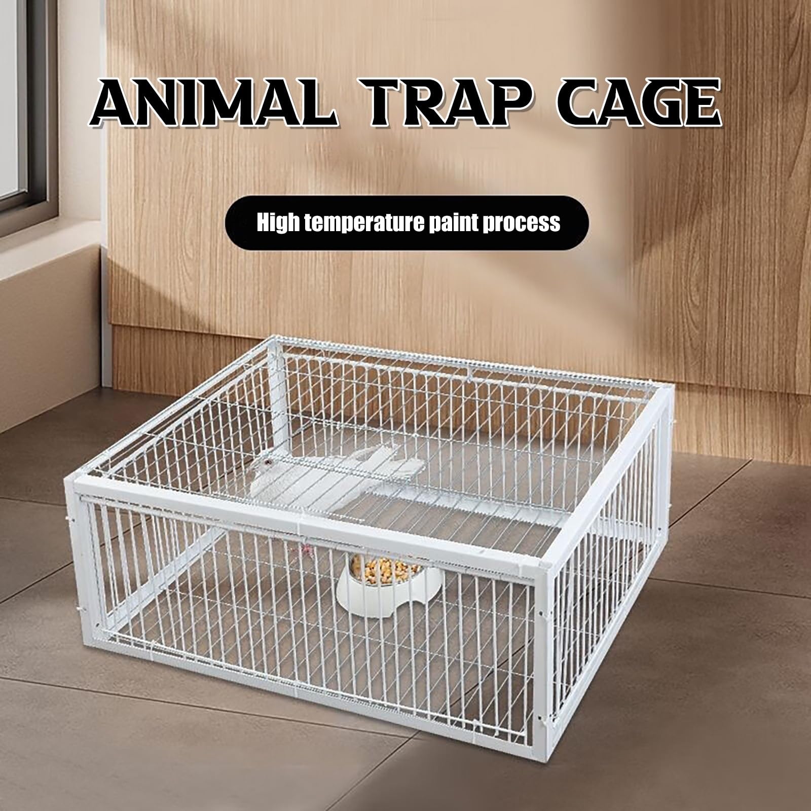 Trampa para pájaros Jaula Trampa para pájaros Jaula Trampa Palomas Trampa para Animales con Dos entradas unidireccionales Fácil de Montar y Limpiar Material metálico(60x60x26cm)