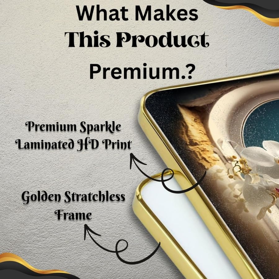 Image of SAF Lord Shiva Round Wall Painting with Golden Frame | Meditating Mahadev Modern Spiritual Wall Art | Divine Hindu Religious Decor for Living Room Bedroom Temple Office (23 X 23 Inch) GR-254