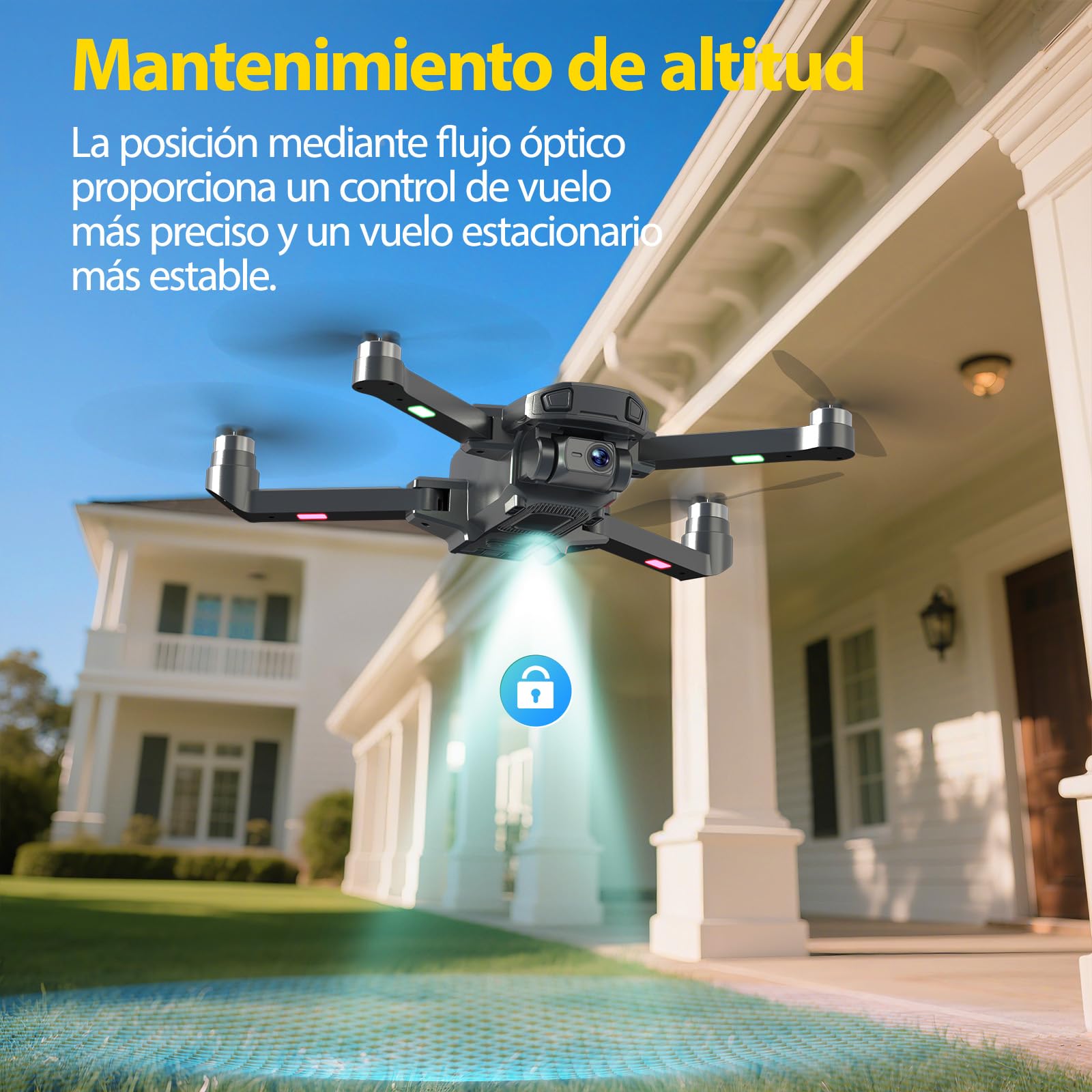 DEERC D25 Drone con Cámara 4K para Niños y Adultos, Transmisión 5G, Cuadricóptero RC Plegable, Juguete Compacto con Motor sin Escobillas, Mantenimiento de Altitud, Giros 3D, 2 Baterías
