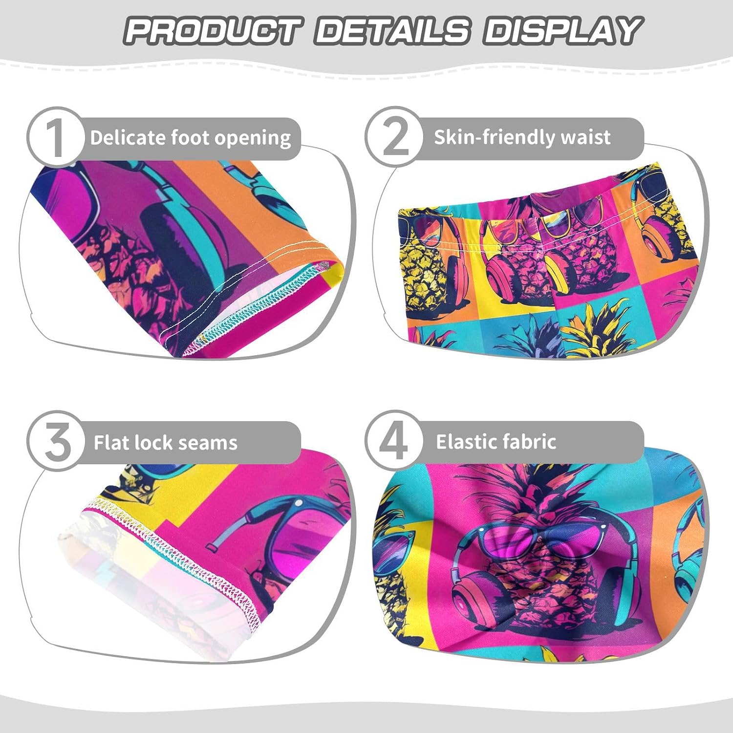 GAIREG Girls Printed Yoga Pants Neon Pineapple
