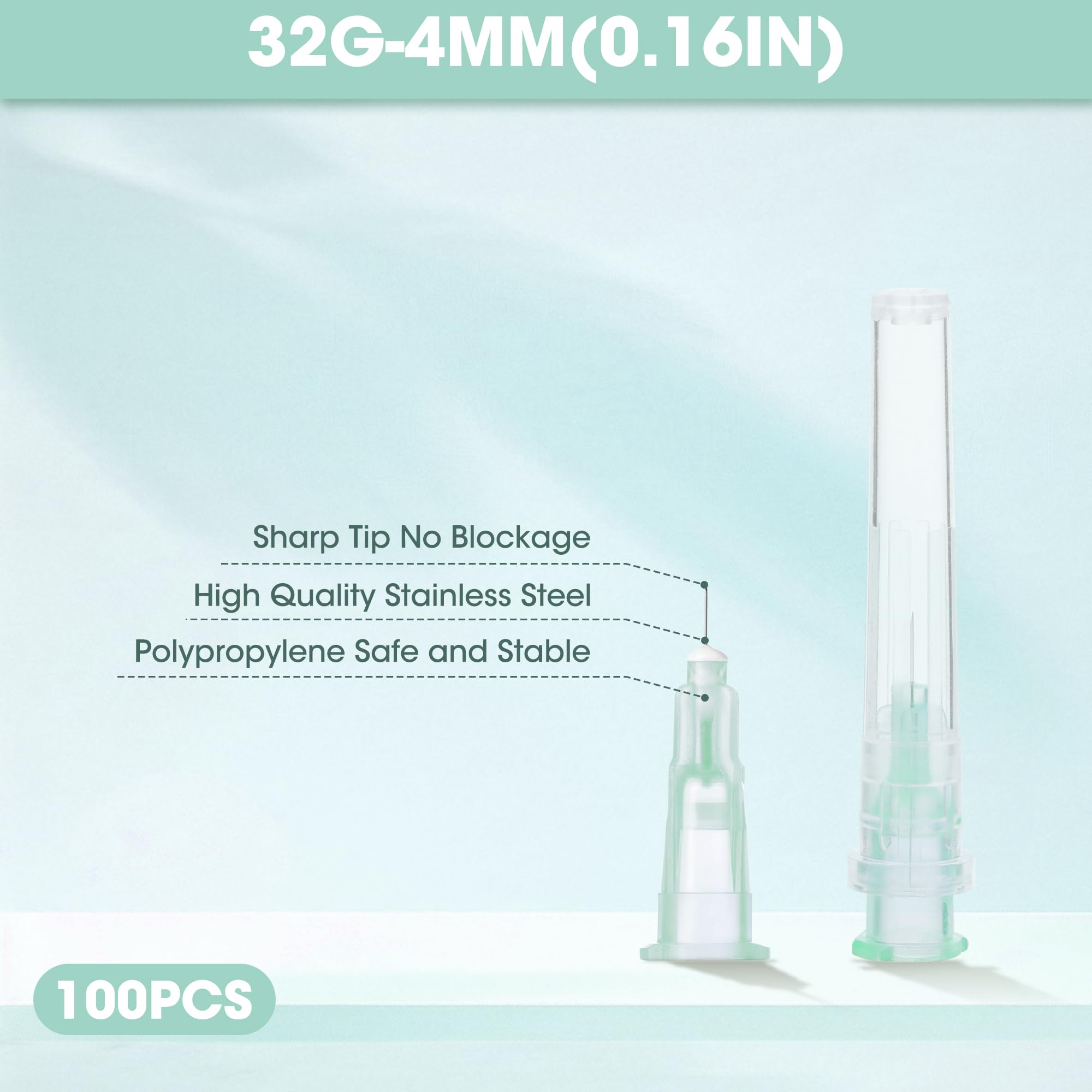 32Ga 5/32 Inch Luer Lock Needle Accessories with Cap for Scientific and Industrial, Individually Wrapped, 100 Pack — Amazon image 3