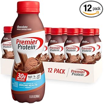 Premier Protein Shake, Chocolate, 30g Protein 1g Sugar 24 Vitamins Minerals Nutrients to Support Immune Health, 11.5 fl oz (Pack of 12)