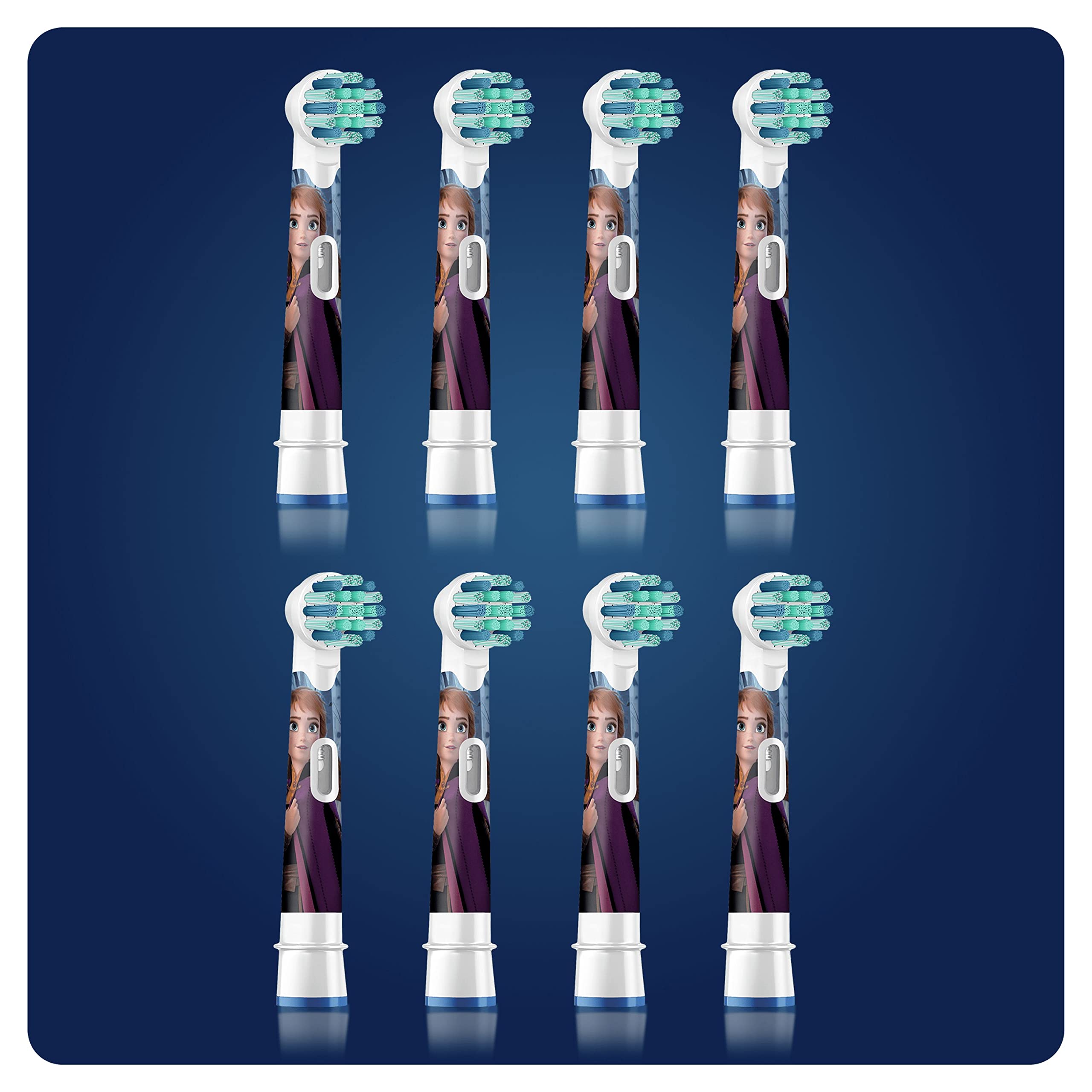 Oral-B Kids Recambios Cepillo de Dientes Eléctrico con Personajes de Frozen 2 de Disney, Pack De 8 Cabezales,1 Unidad (Paquete de 1) & Kids Recambios para Cepillo de Dientes Eléctrico de Niños