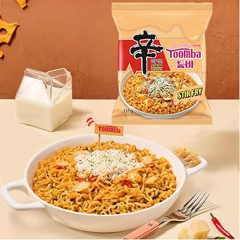 Korean Style Instant Ramen Noodle Variety Pack, 5 Pack (Toomba + Spicy Shin Ramyun + Tom Yum + Chapagetti + Kimchi) Chewy Noodles, Quick Meal