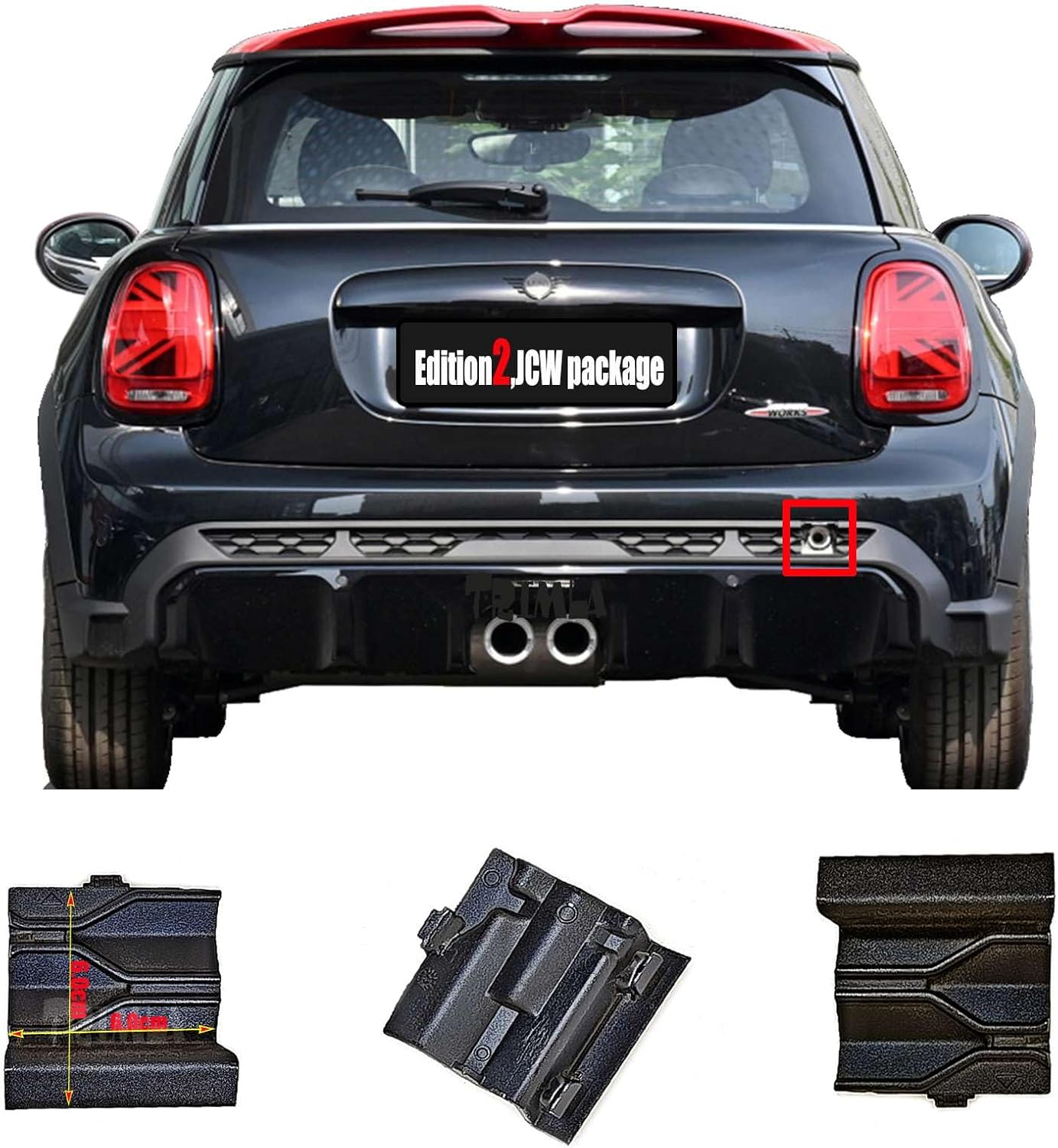 Rear Tow Cover for 21-23 Mini One Cooper F55LCI Hatchback F56LCI Coupe F57LCI Cabrio Fit B36 B38 B37 B46 B47 B48 JCW One First D S SD 2021 2022 2023 Bumper Towing Hook Eye Cap